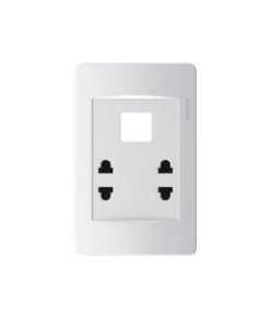Ổ CẮM ĐÔI 2 CHẤU & 1 LỖ RVB821